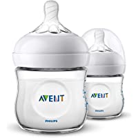 Philips Avent SCF030-27 - Biberón natural de 125 ml- Pack de 2 biberones- transparente